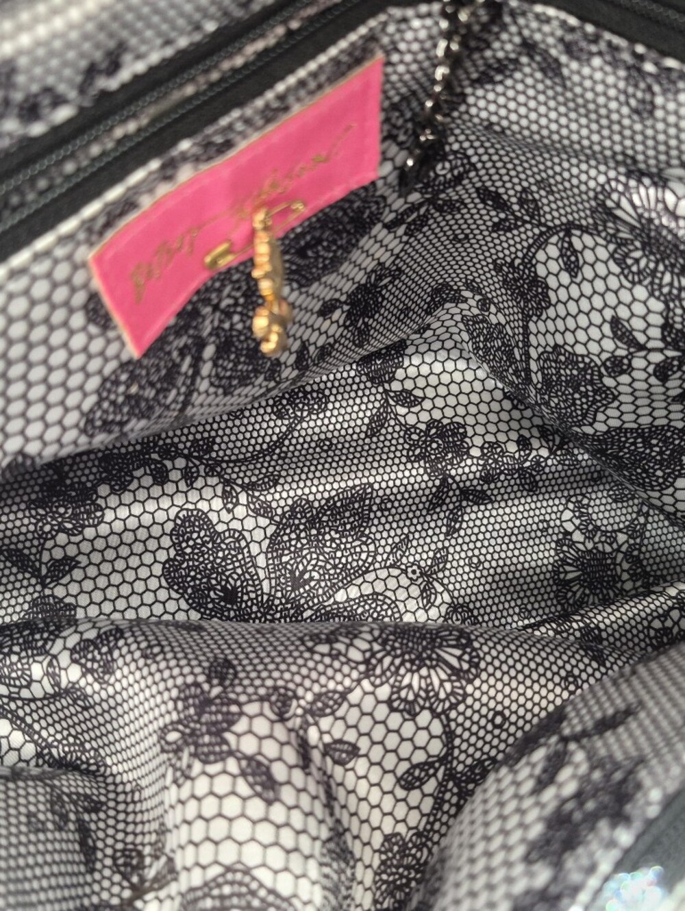 Betsey Johnson Vintage Pearl White Leather Hobo Bag - Picture 10 of 13